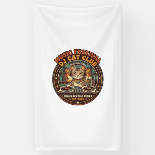 Musikfestival DJ Cat Cat Liebhaber Geschenk - Musi Banner