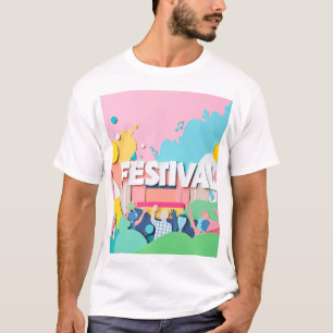 Musikfestival Paper Collage T-Shirt