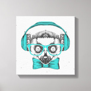 Musikfreund des Lemur-  Leinwanddruck