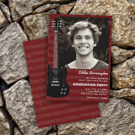 Musikgitarre Foto Graduation Party Einladung