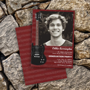 Musikgitarre Foto Graduation Party Einladung