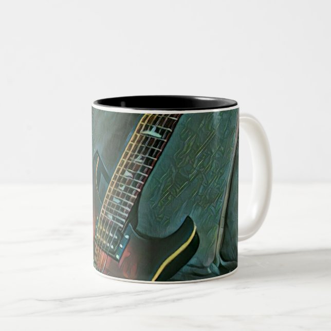 Musikgitarrist liebt Geschenk Zweifarbige Tasse (VorderseiteRechts)
