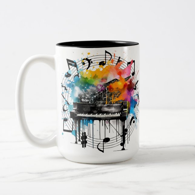 Musikgrafik Zweifarbige Tasse (Links)