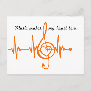 MUSIKHERZ BEAT Música batida do coração Postkarte