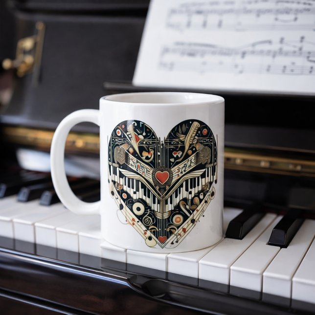 Musikherz Kaffeetasse (Von Creator hochgeladen)