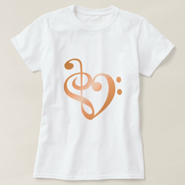 Musikherz-Kupfer in Liebe T-Shirt (Design vorne)