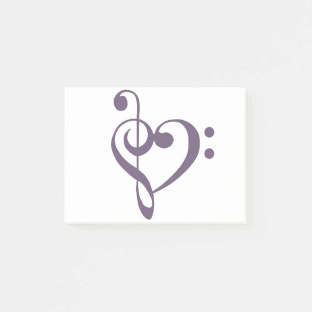 Musikherz Treppenhaus Bass Clef Herz - Kreislauf Post-it Klebezettel (Vorderseite)