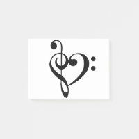 Musikherz Treppenhaus Bass Clef Herz - Schwarz