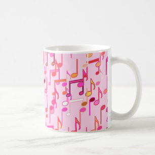 Musikhinweise drucken - rosa, mehrfarbig kaffeetasse