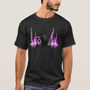 Musikillustration mit Lautsprecher und Entwurf T-Shirt