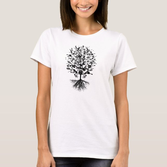 Musikinstrument-Baum-T-Shirt T-Shirt (Vorderseite)