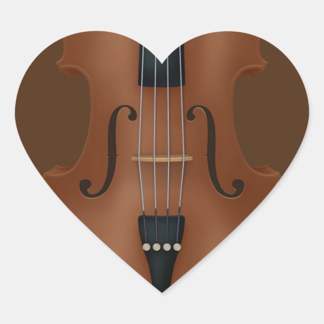 Musikinstrument Cello Viola Herz-Aufkleber (Vorderseite)