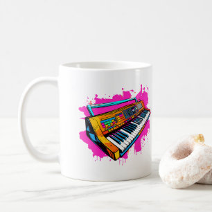Musikinstrument der 90er Jahre im Vintage-Stil Kaffeetasse