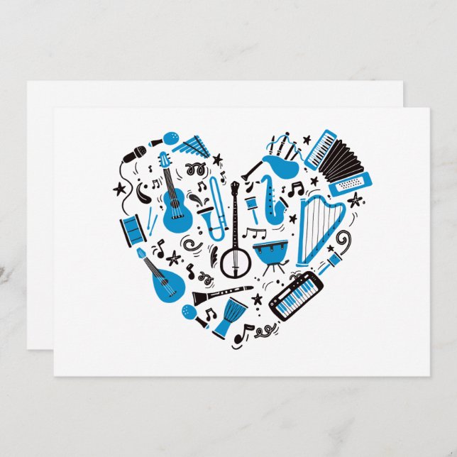 Musikinstrument Feiertagskarte (Vorne/Hinten)