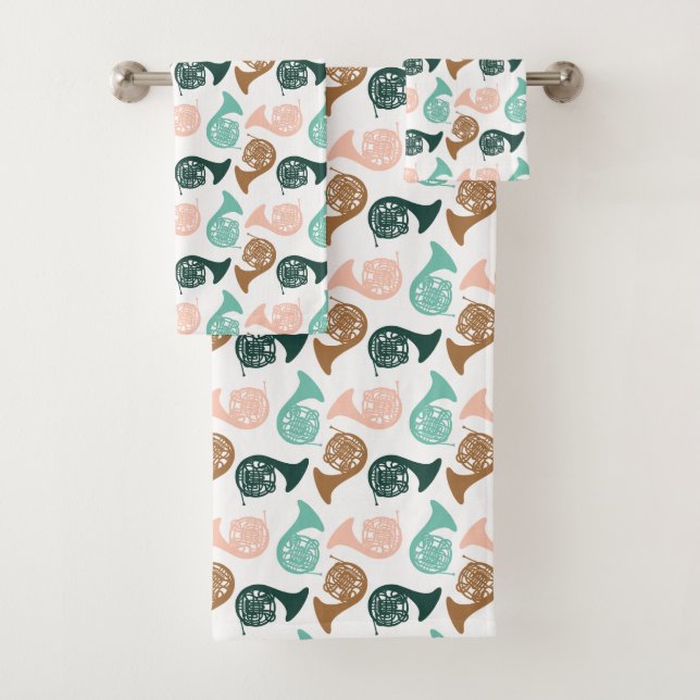 Musikinstrument für die französische Horn-Player-M Badhandtuch Set (Insitu)