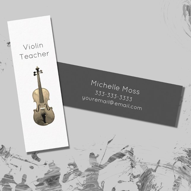 Musikinstrument für Minimalistische Geigerlehrer Mini Visitenkarte (Von Creator hochgeladen)