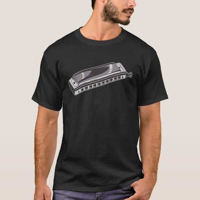 Musikinstrument Harmonica T-Shirt (Vorderseite)