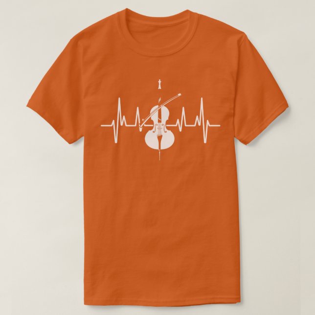 Musikinstrument Heartbeat Cello T-Shirt (Design vorne)