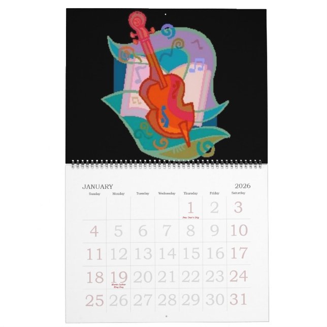 Musikinstrument-Kalender Kalender (Jan 2026)