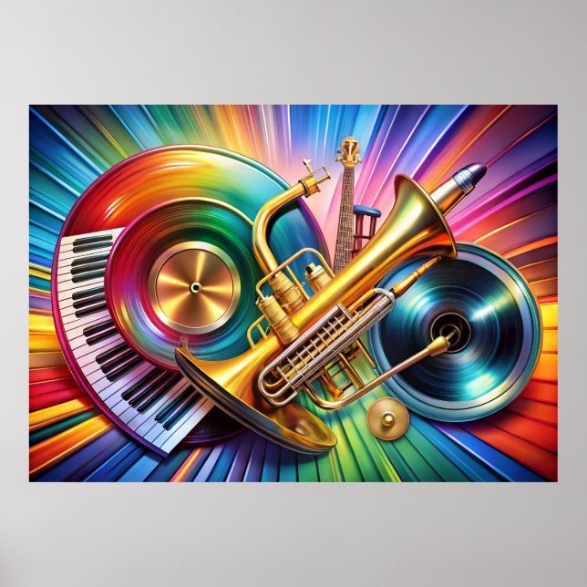 Musikinstrumente Art Poster (Vorne)
