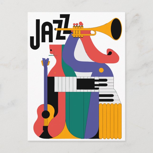 Musikinstrumente Design Postkarte (Vorderseite)