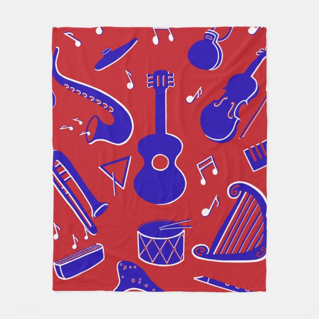 Musikinstrumente Fleecedecke (Vorderseite)