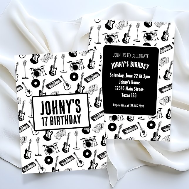 Musikinstrumente Geburtstag Einladung (Von Creator hochgeladen)