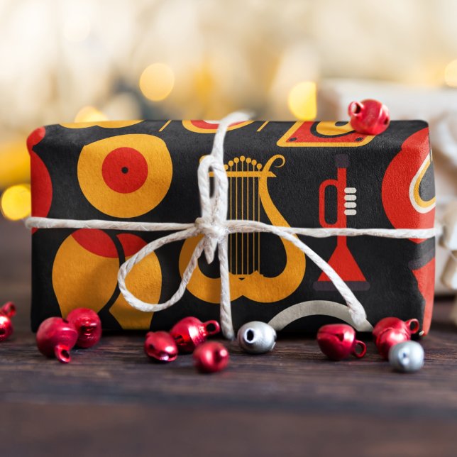 Musikinstrumente Geschenkpapier (music instrument birthday packing gift wrap,gift wrapping paper,return gift wrap paper,paper gift)