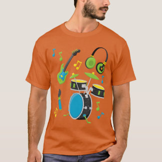 Musikinstrumente Gitarre Trommeln für Kleinkind Mä T-Shirt