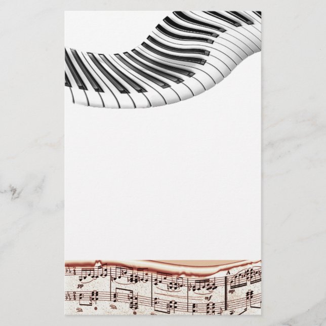 Musikinstrumente Klavierbeschreibungen Kunst Briefpapier (Vorderseite)