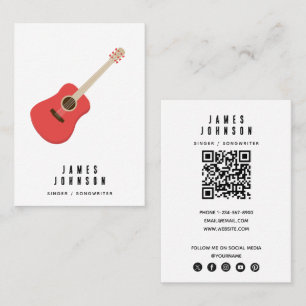 Musikinstrumente Musik Gitarre Sänger Musiker Visitenkarte