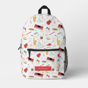Musikinstrumente Musik Thema Muster Schule Bedruckter Rucksack