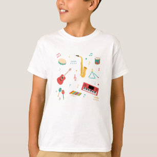 Musikinstrumente Musik Thema Muster T-Shirt