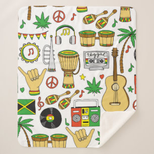 Musikinstrumente nahtlos Muster. Reggae Backg Sherpadecke