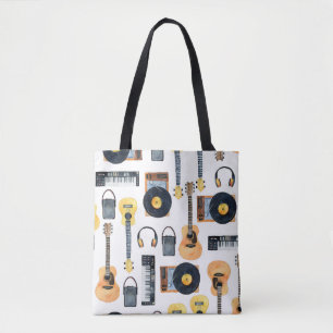 Musikinstrumente: Nahtlose Wasserfarbe Tasche