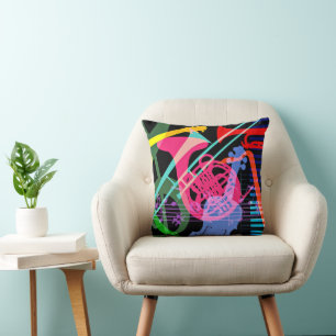 Musikinstrumente Pop-Art-Design Kissen