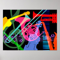 Musikinstrumente Pop Art Design