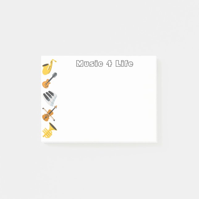 Musikinstrumente Post-it Klebezettel (Vorderseite)