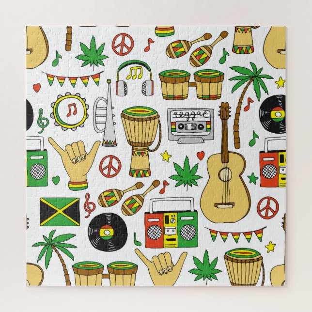 Musikinstrumente: Reggae - nahtloser Hintergrund (Vertikal)