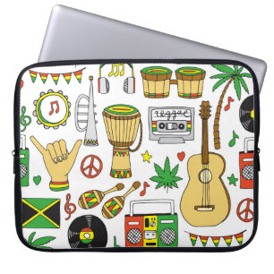 Musikinstrumente: Reggae - nahtloser Hintergrund Laptopschutzhülle