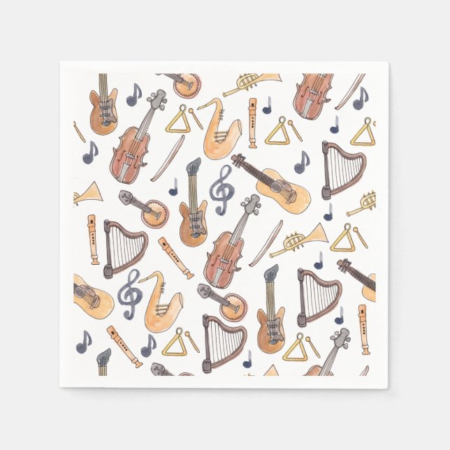 Musikinstrumente Serviette (Vorderseite)