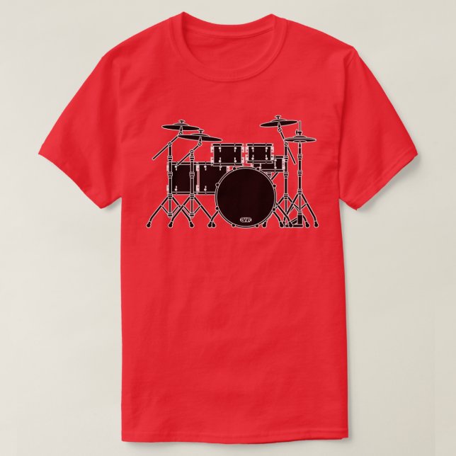 MUSIKINSTRUMENTE SILHOUETTEN TROMMELKETT T-Shirt (Design vorne)