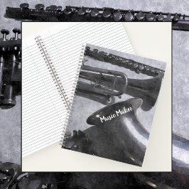 Musikinstrumente Silvery Gray Notizbuch