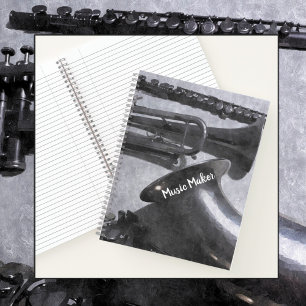 Musikinstrumente Silvery Gray Notizbuch