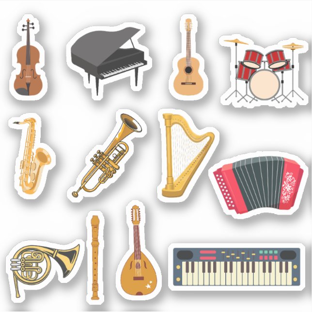 MUSIKINSTRUMENTE STICKER (Vorderseite)