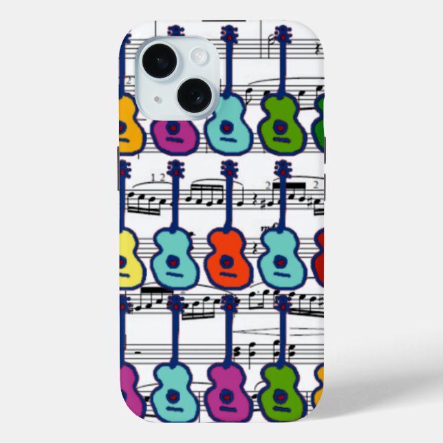 Musikinstrumente und -noten iPhone 15 hülle (Rückseite)