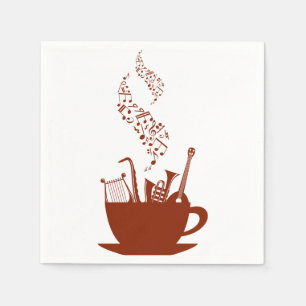 Musikinstrumente und Notizbuch Napkins Serviette