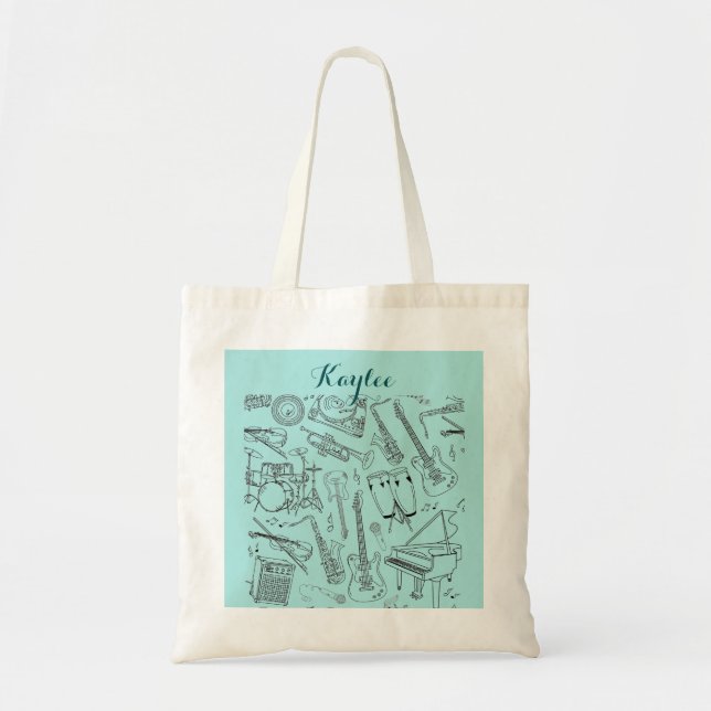 Musikinstrumentenblatt Musik Tote Bag Tragetasche (Vorne)