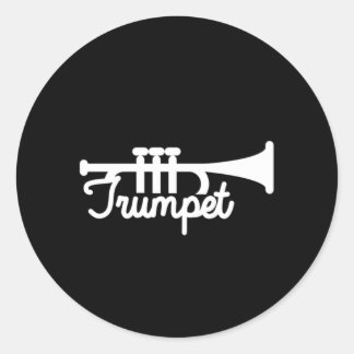 Musikinstrumentengeschenk für Trumpet Musikinstrum Runder Aufkleber