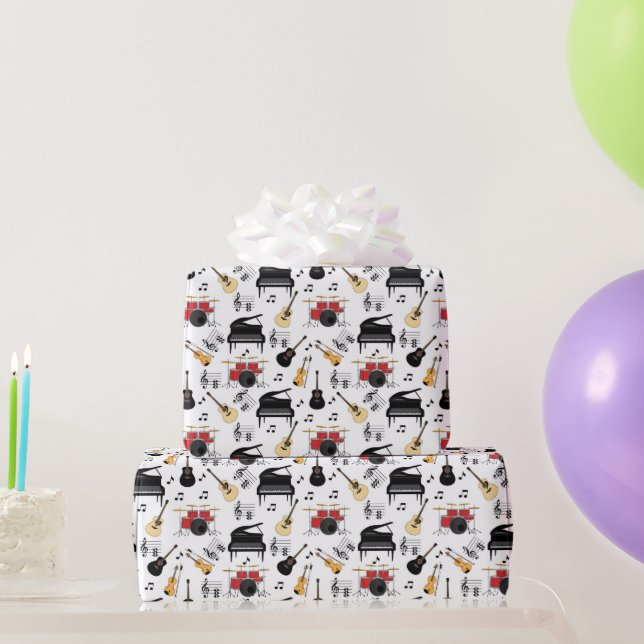 Musikinstrumentenmuster Geschenkpapier (Partygeschenke)